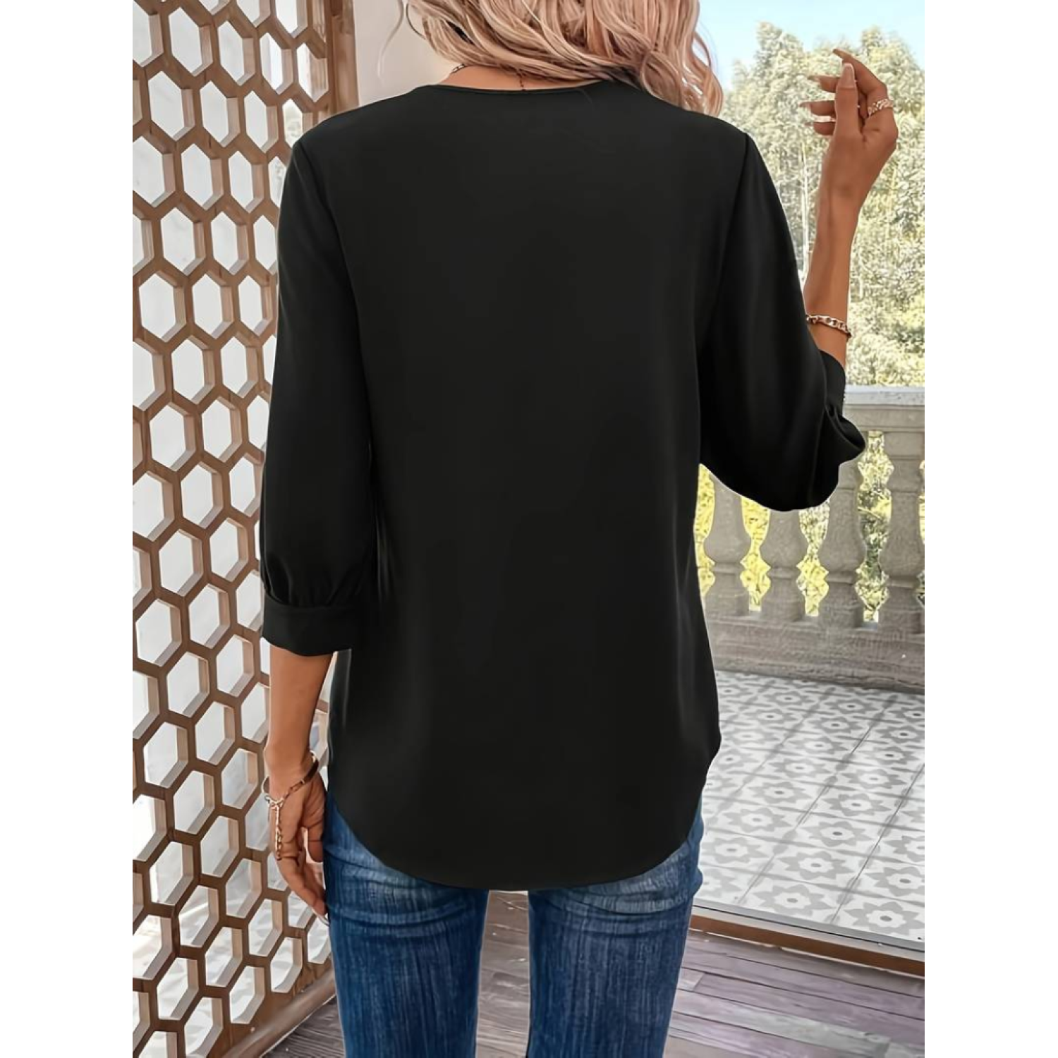 Lucky Life Lucky Life Kadın Uzun Kollu V Yakalı Sandy Bluz