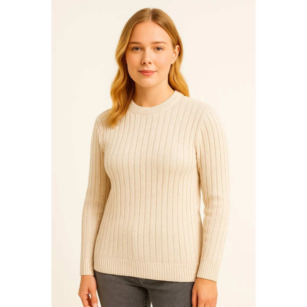 Lucky Life Lucky Life Kadın Bisiklet Yuvarlak Yaka Triko Kazak Pa Lucky Life Lucky Life Kadın Bisiklet Yuvarlak Yaka Triko Kazak Pa