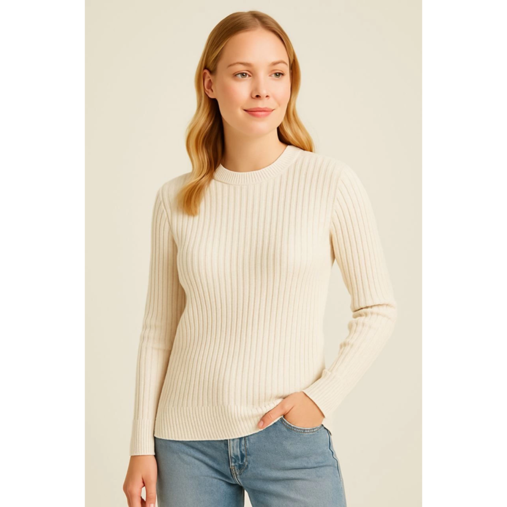 Lucky Life Lucky Life Kadın Bisiklet Yuvarlak Yaka Triko Kazak Pa Lucky Life Lucky Life Kadın Bisiklet Yuvarlak Yaka Triko Kazak Pa