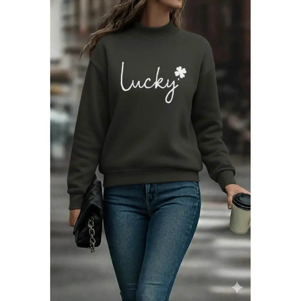 Lucky Life Lucky Life Kadın Uzun Kollu Bisiklet Yaka Viskon Iki I