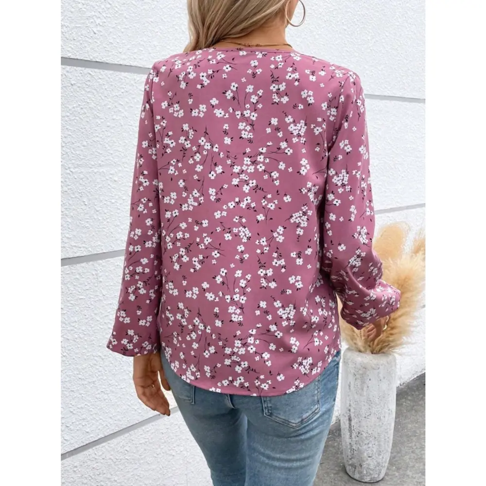 Lucky Life Lucky Life Kadın Uzun Kollu V Yakalı çiçek Desenli Mod