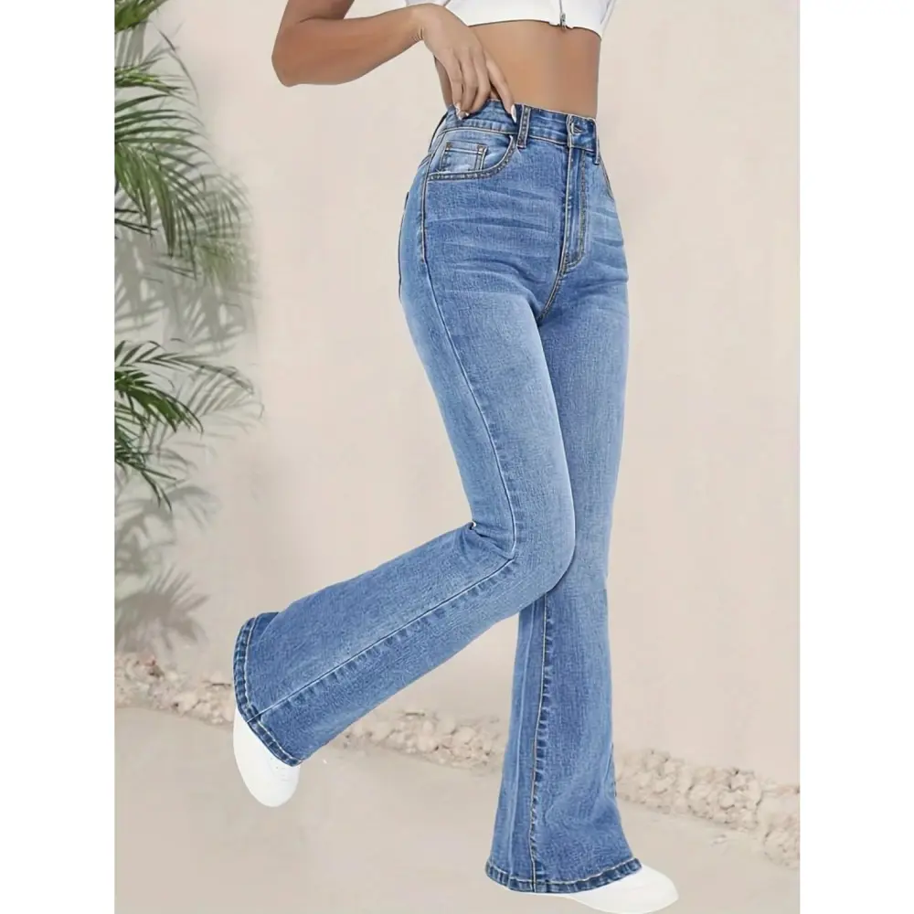 Lucky Life Lucky Life Kadın Yüksek Bel İspanyol Paça Kot Pantolon