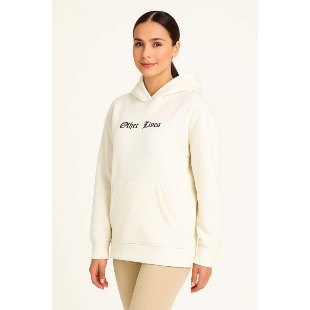 Lucky Life Oversize Üç İplik Şardonlu Kapüşonlu Sweatshirt – Beya Lucky Life Oversize Üç İplik Şardonlu Kapüşonlu Sweatshirt – Beya