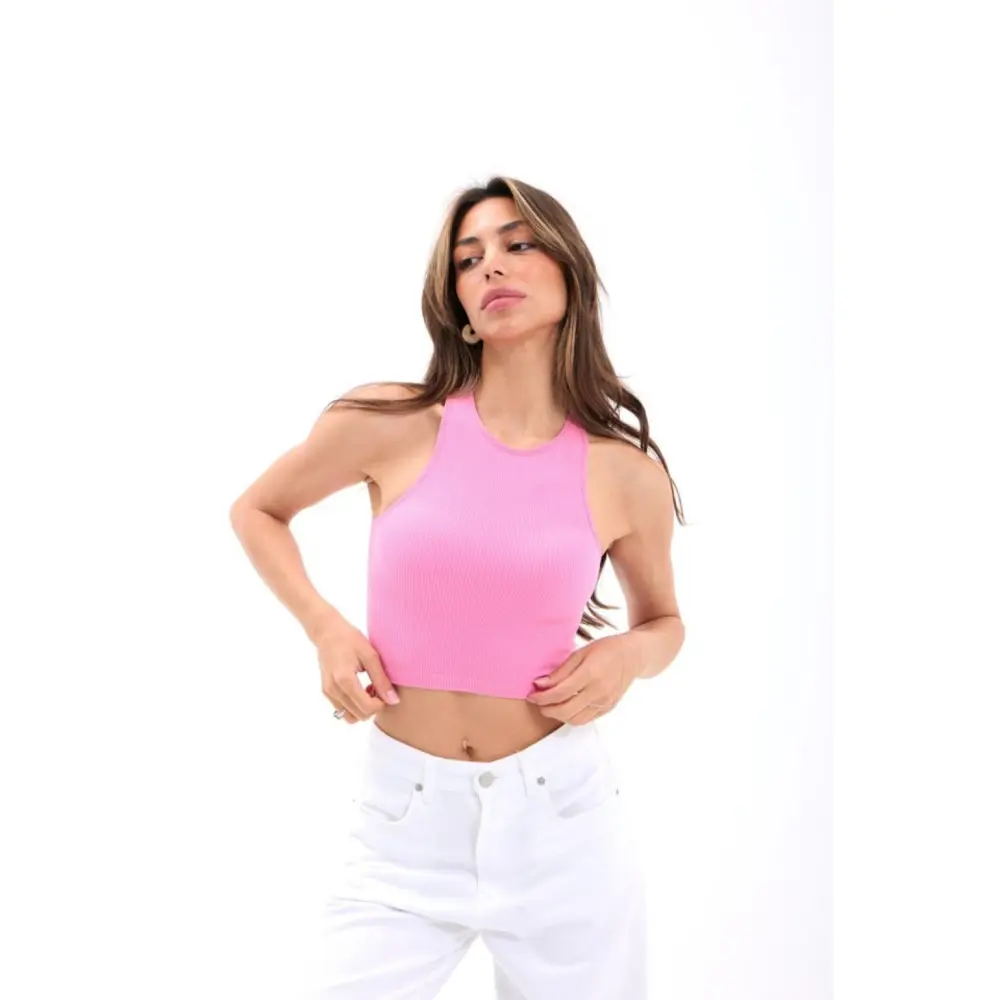Lucky Life SPORCU YARIM T-SHİRT-PEMBE