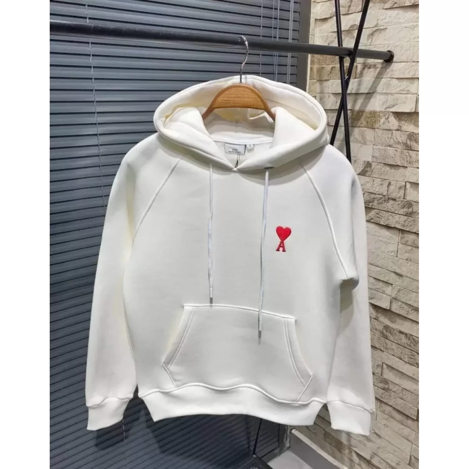 Lucky Life Unisex Kapşonlu Baskılı Sweetshirt - Beyaz