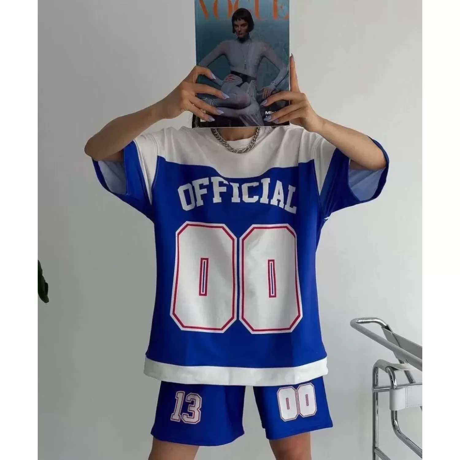Lucky Life Unisex Dijital Baskılı Şortlu Takım - Mavi