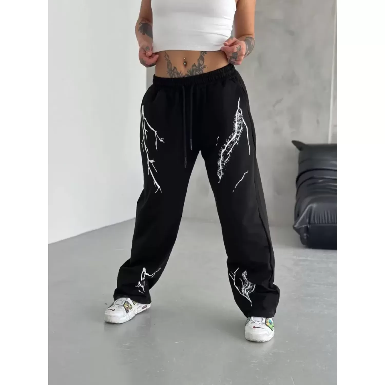 Lucky Life Unisex Dijital Baskılı Eşofman Altı - Siyah