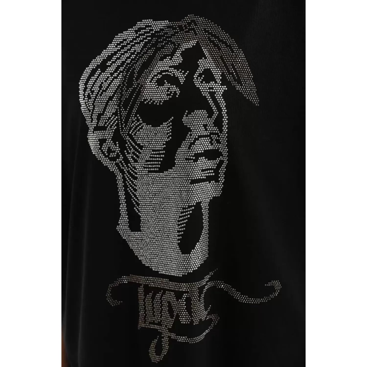 Lucky Life Unisex Taş Desenli Oversize T-Shirt - Siyah