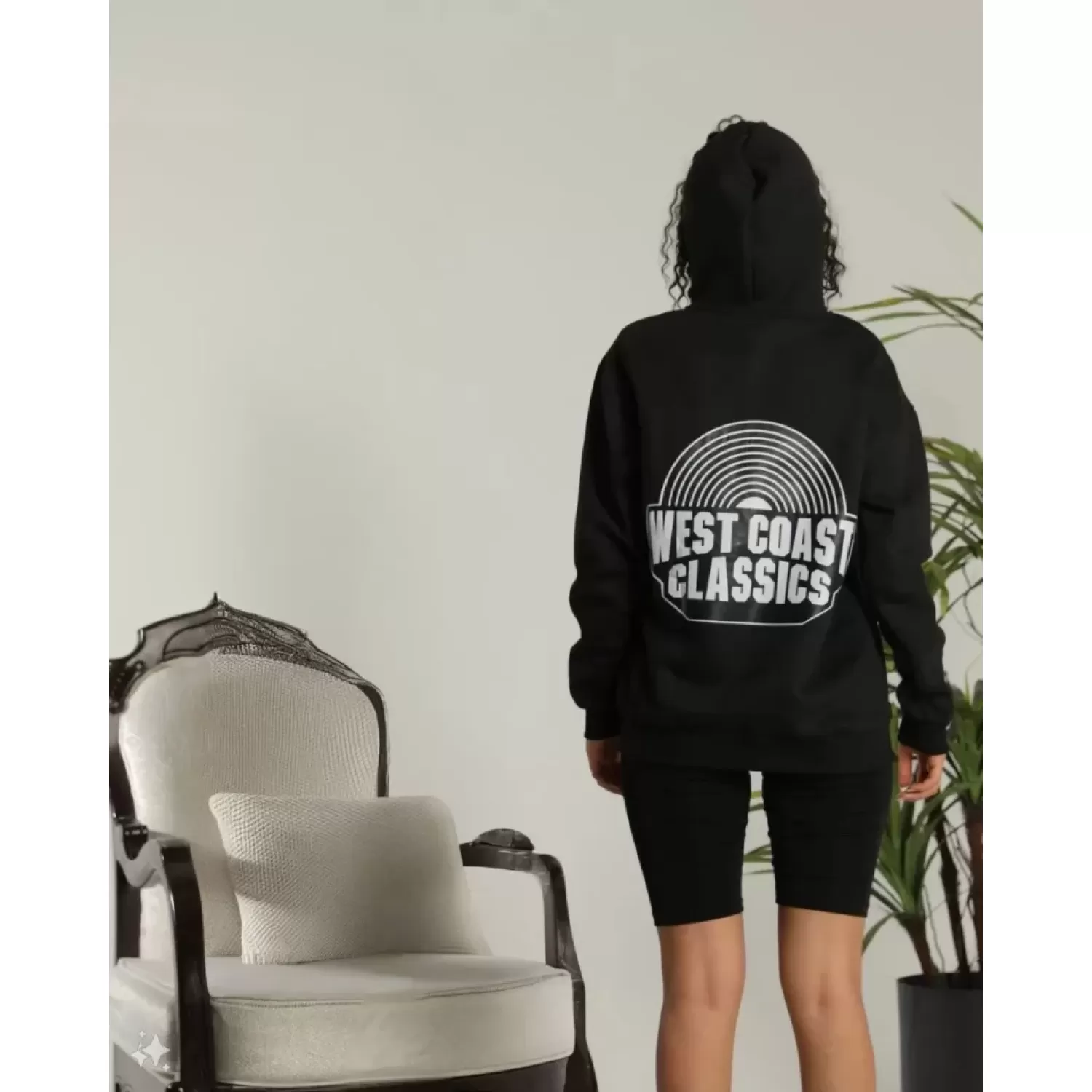 Lucky Life Unisex Sırt Baskılı Kapüşonlu Üç İplik Oversize Sweats