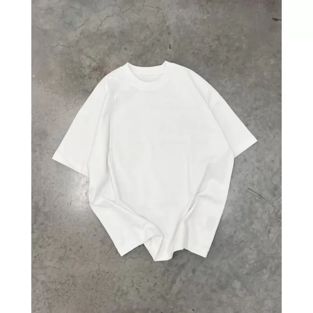 Lucky Life Unisex Basic Bisiklet Yaka Oversize T-Shirt - Beyaz