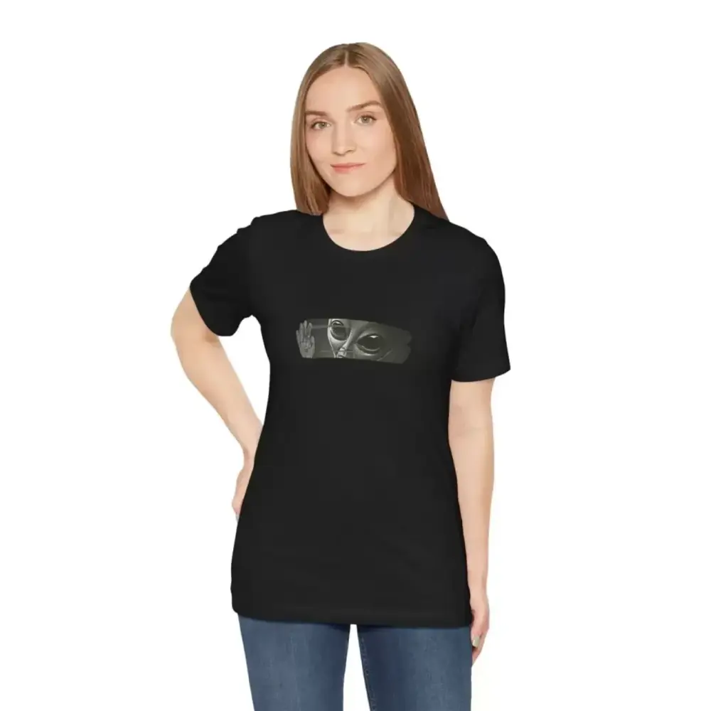 Lucky Life Unisex Bisiklet Yaka Baskılı T-Shirt - Siyah