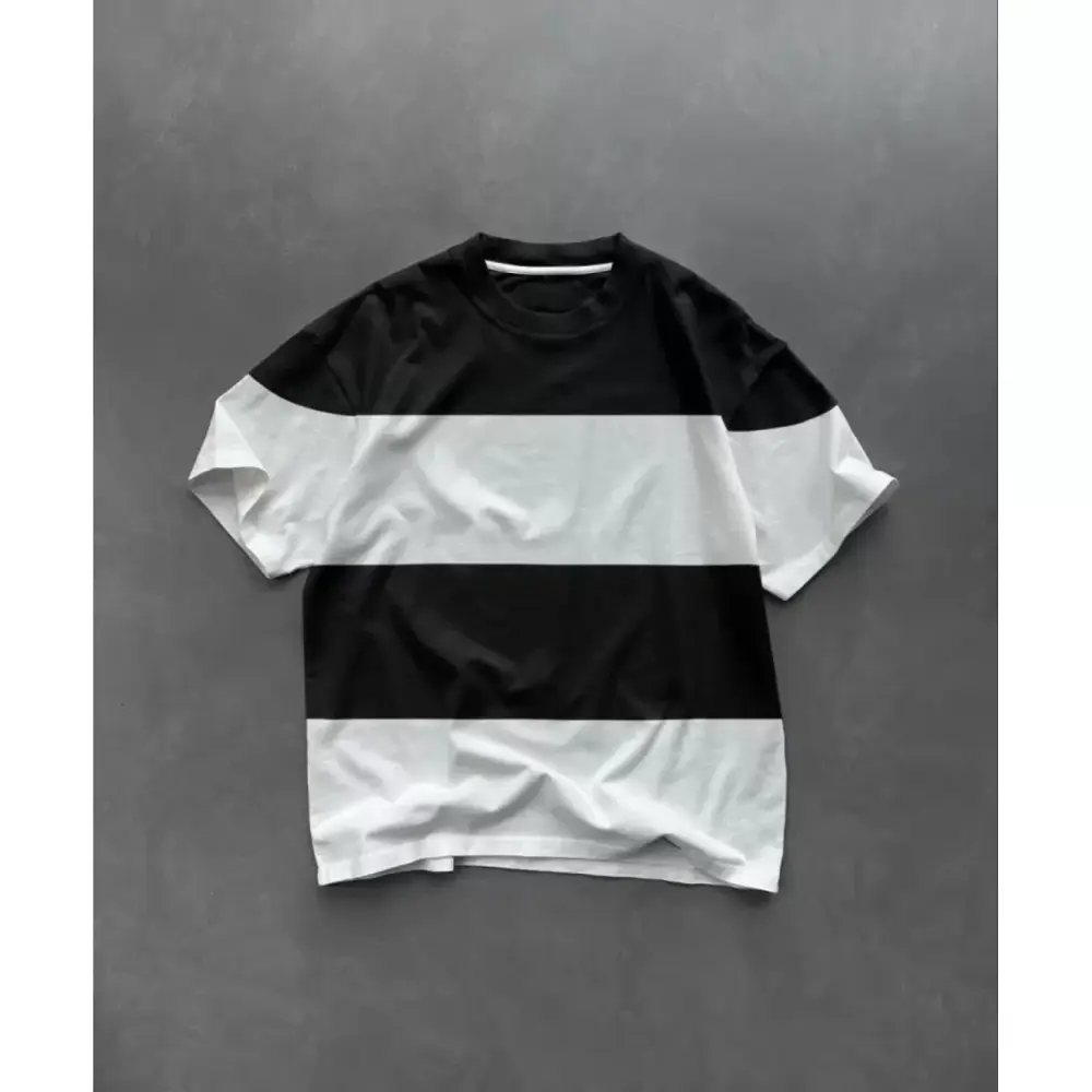 Lucky Life Unisex Bisiklet Yaka Parçalı T-Shirt - Siyah