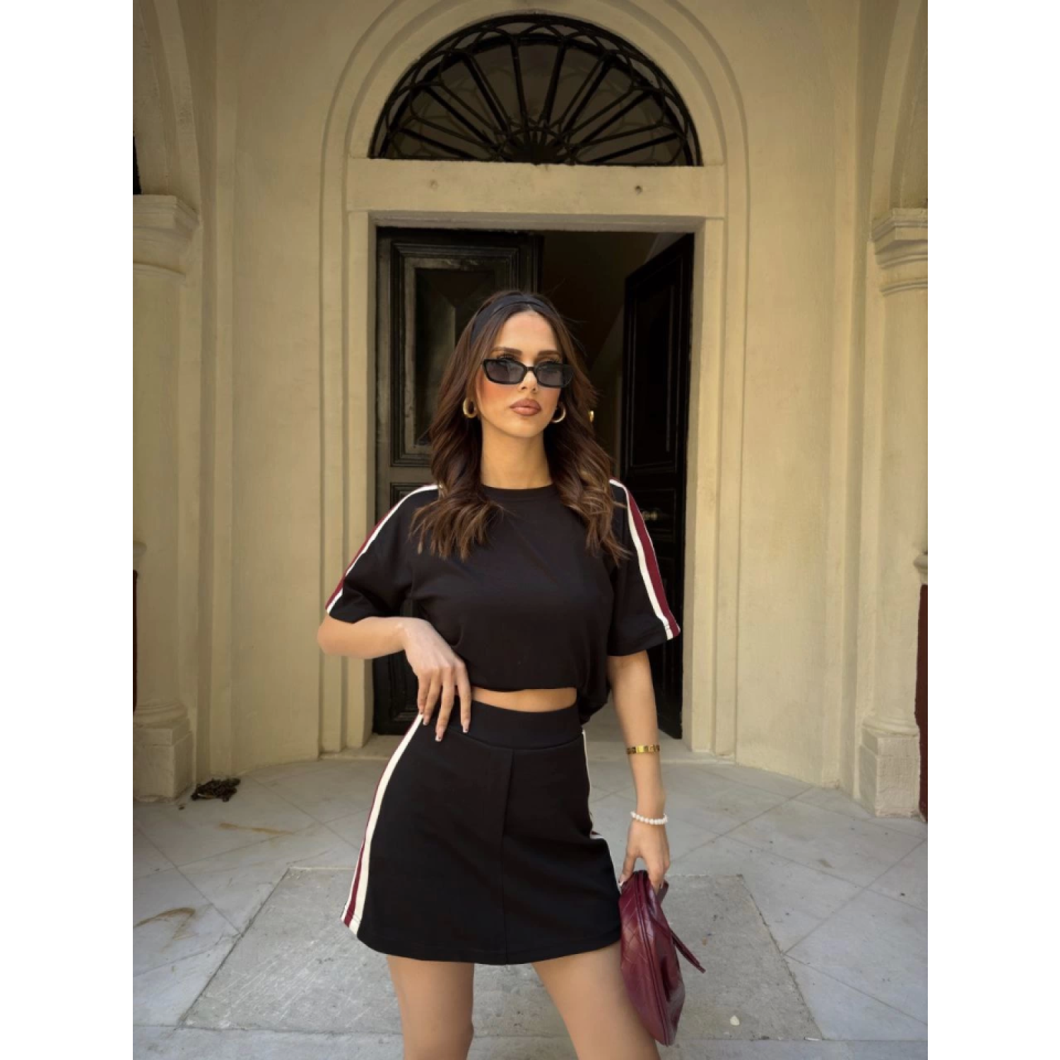 Lucky Life  Yumuşak Dokulu Kumaş Parçalı Bisiklet Yaka T-shirt Mi