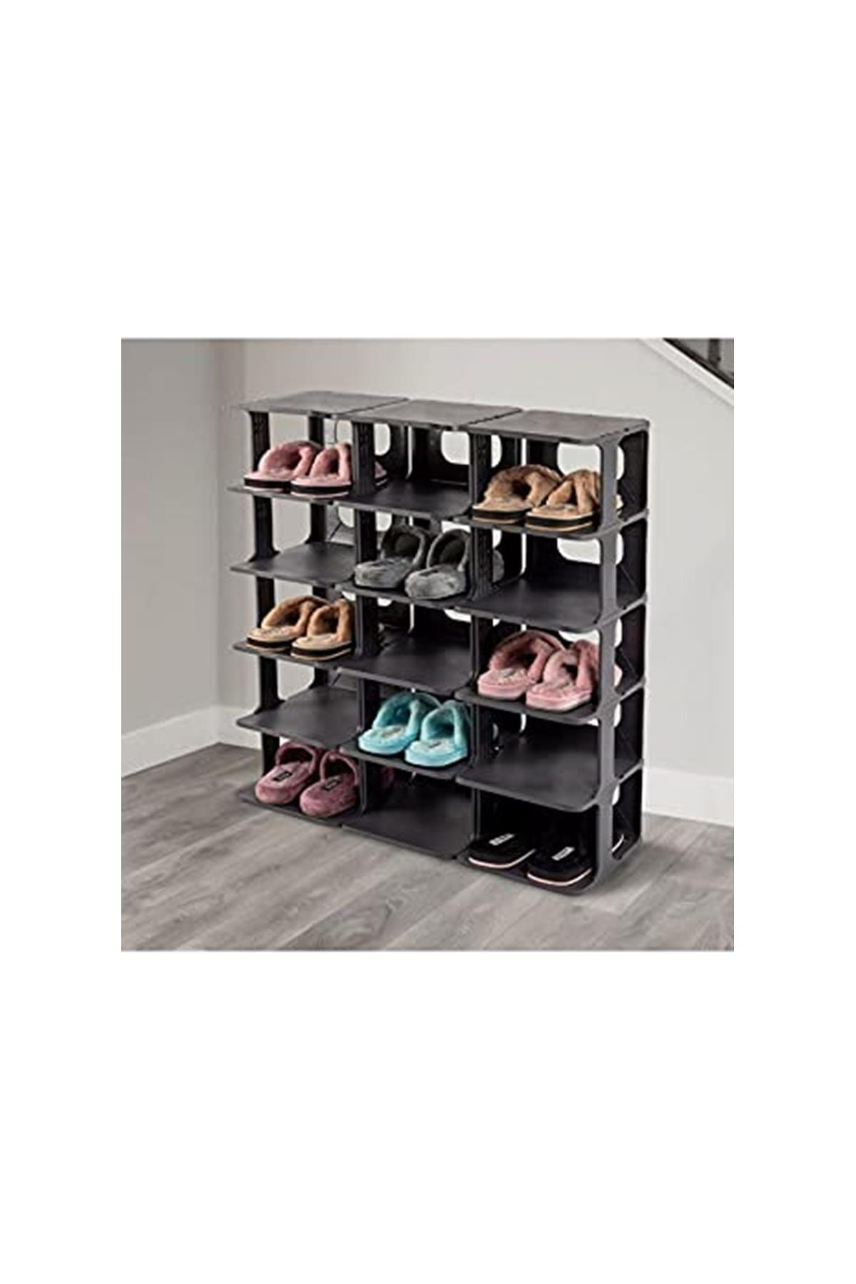 Omaş Lüks Ayakkabılık Düzenleyici Organizer 5 Katlı Anrasit Gri