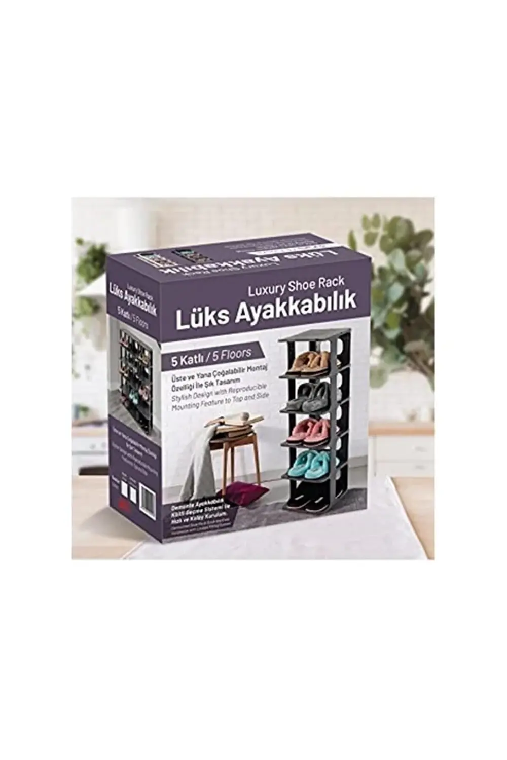 Lüks Ayakkabılık Düzenleyici Organizer 5 Katlı Beyaz