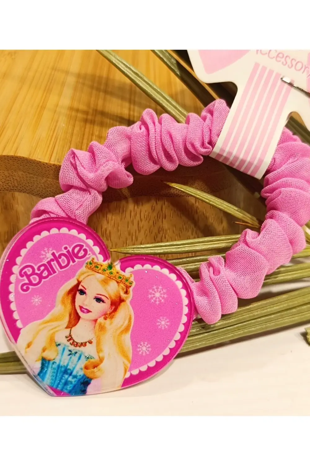 Lüks Barbie Figürlü Tül Lastik Toka