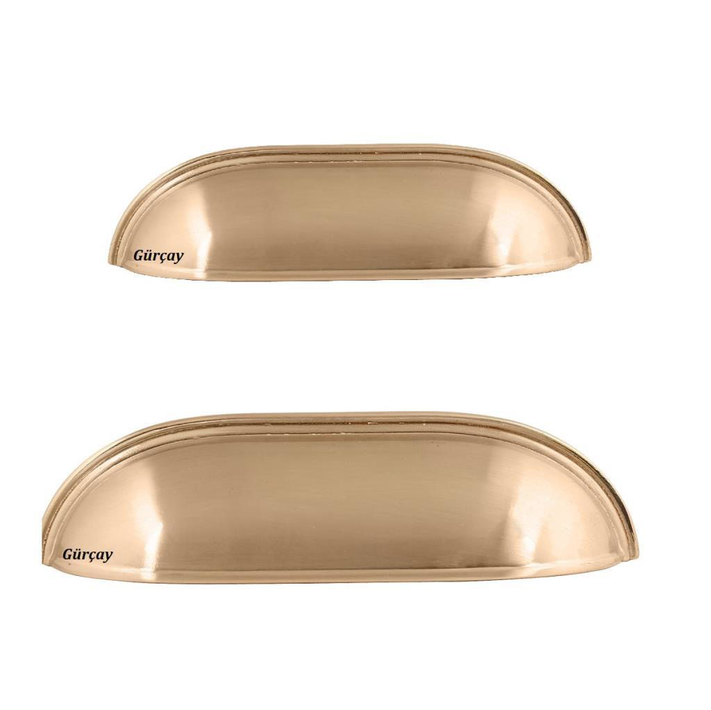 Lüks Çanak Kulp Mat Altın 64mm (2 Adet)