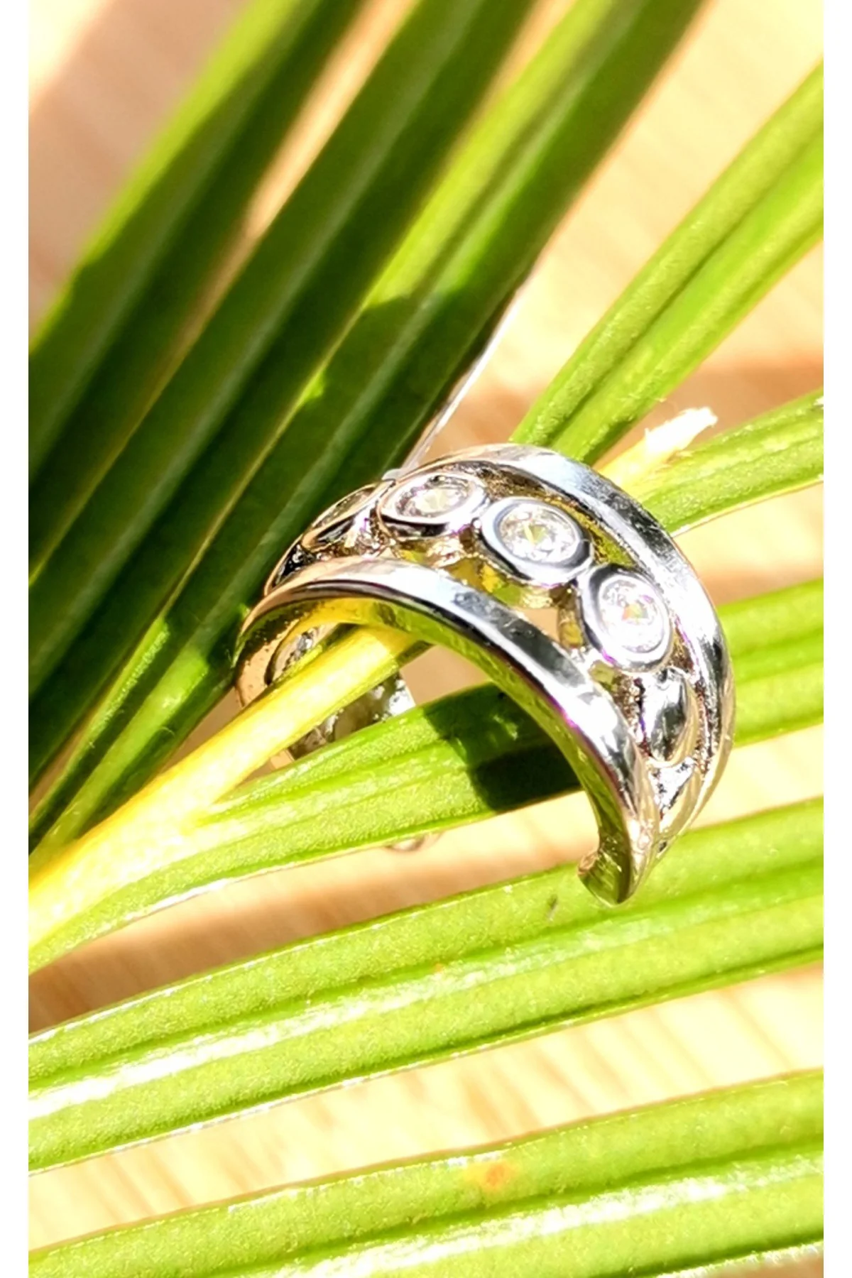 Lüks Çelik Gümüş Renk Kıkırdak Küpe