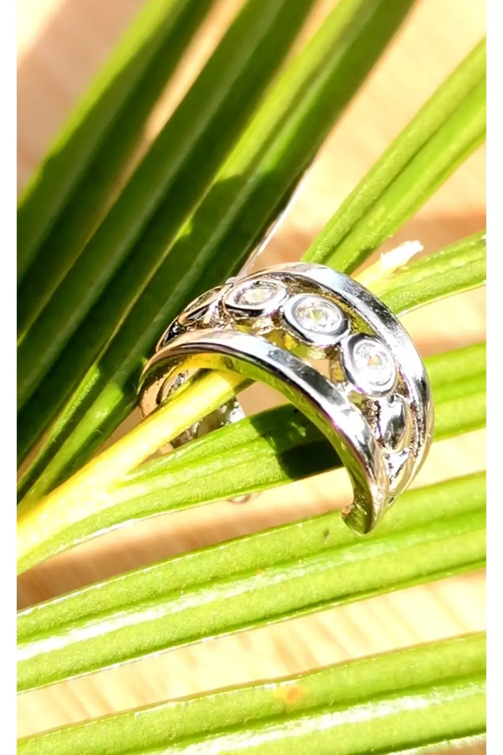 Lüks Çelik Gümüş Renk Kıkırdak Küpe