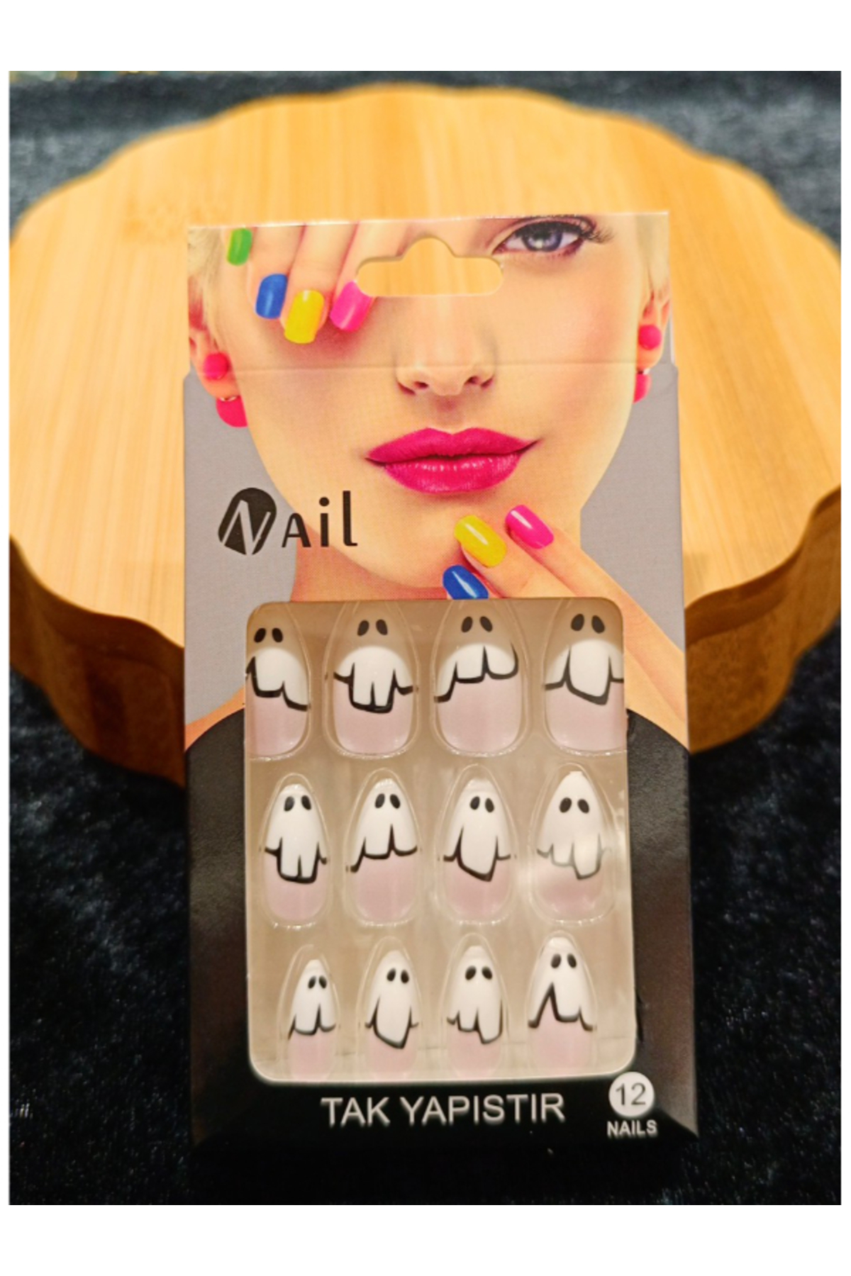Monalisa Home Lüks Çift Renk Figürlü Takma Tırnak