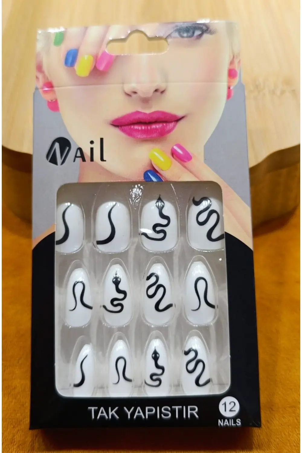 Lüks Çift Renk Figürlü Takma Tırnak