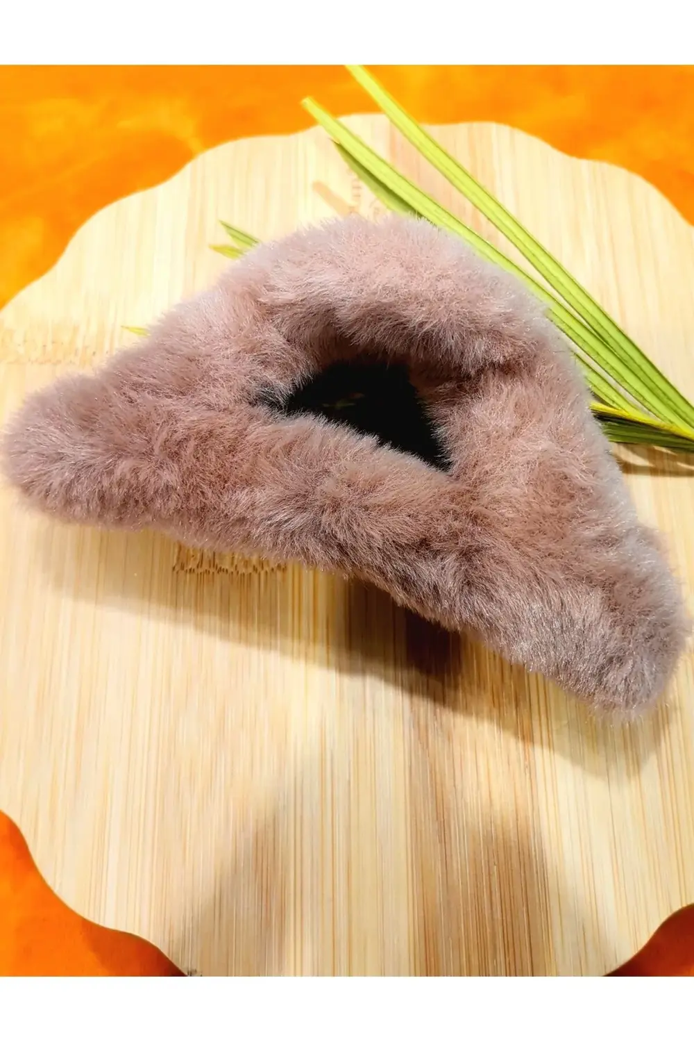 Lüks Figürlü Kahverengi Peluş Mandal Toka