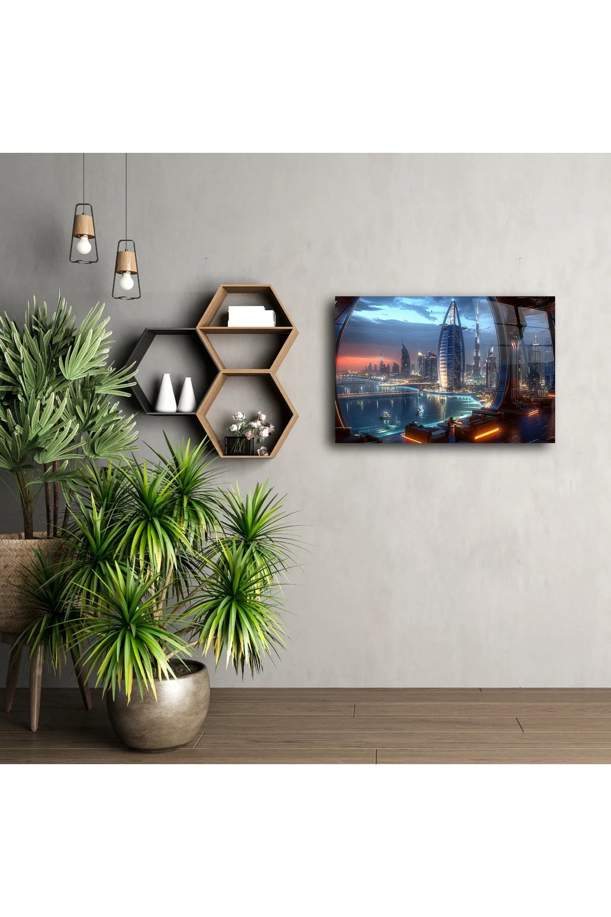 Lüks Futuristik Şehir Manzaralı Duvar Sanatı Lüks Futuristik Şehir Manzaralı Duvar Sanatı