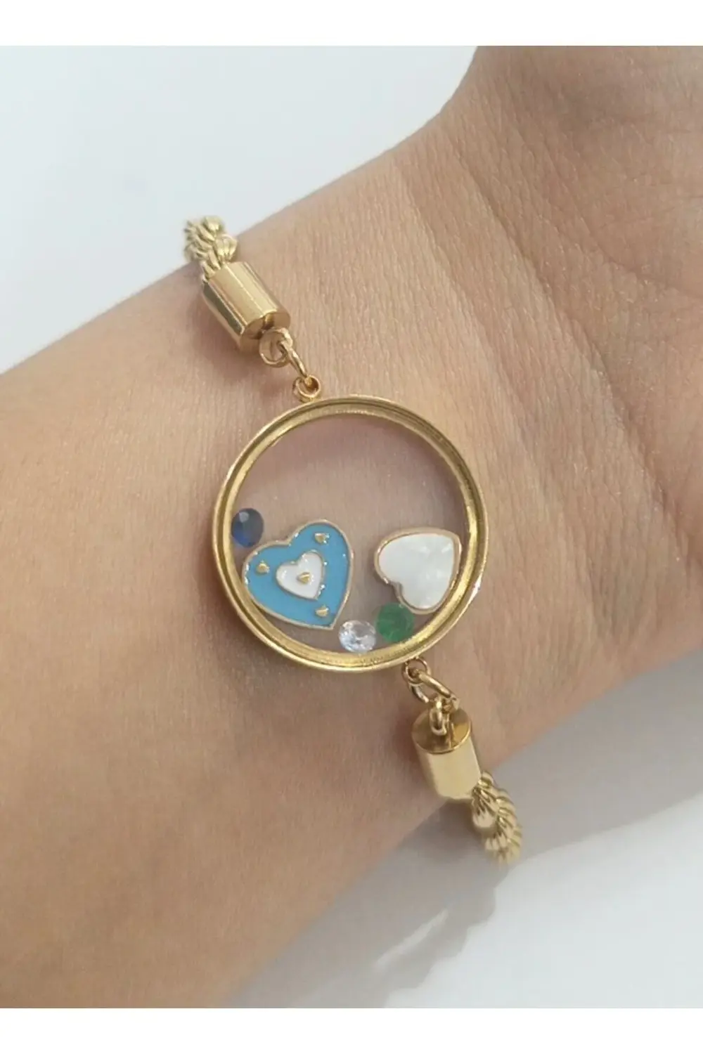 Lüks Gösterişli Figürlü Altın Renk Bileklik