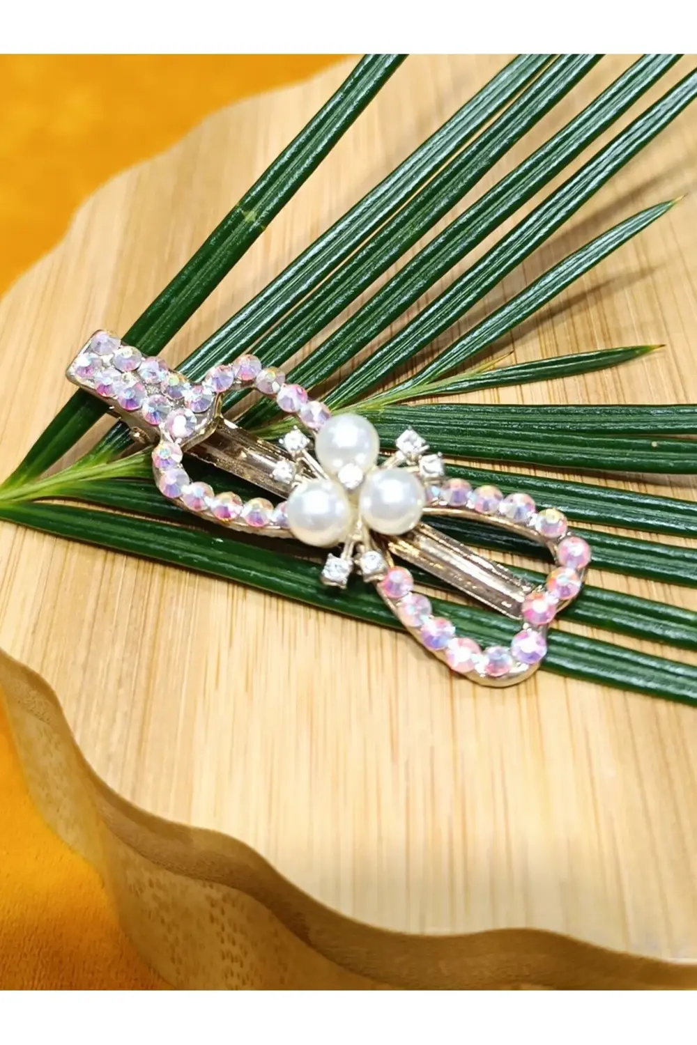 Lüks Gösterişli Parıltılı Yan Pens Toka