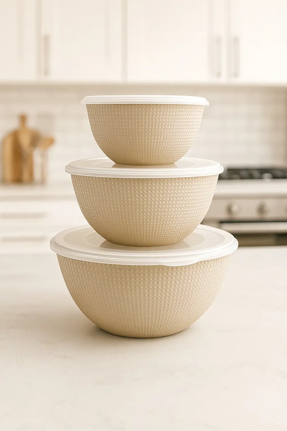 Lüks Kapaklı 3 Boy Kase Saklama Kabı 0,5 L - 1,0 L - 2,0 L