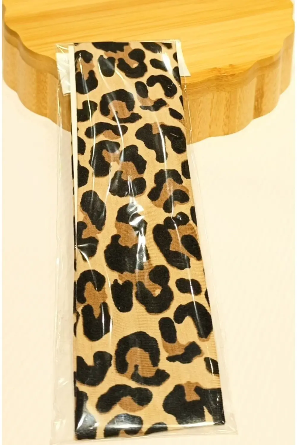 Lüks Leopar Desenli Gösterişli Elastik Saç Bandana