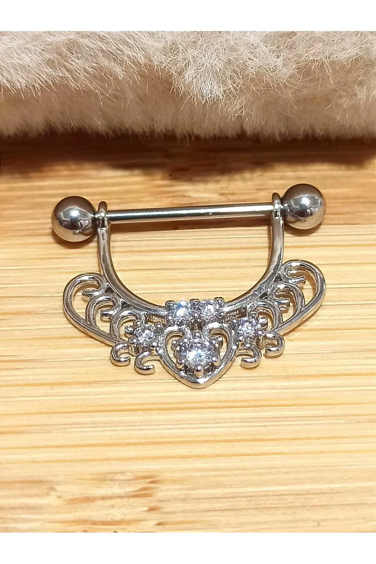 Lüks Metalik Gösterişli Köprü Piercing