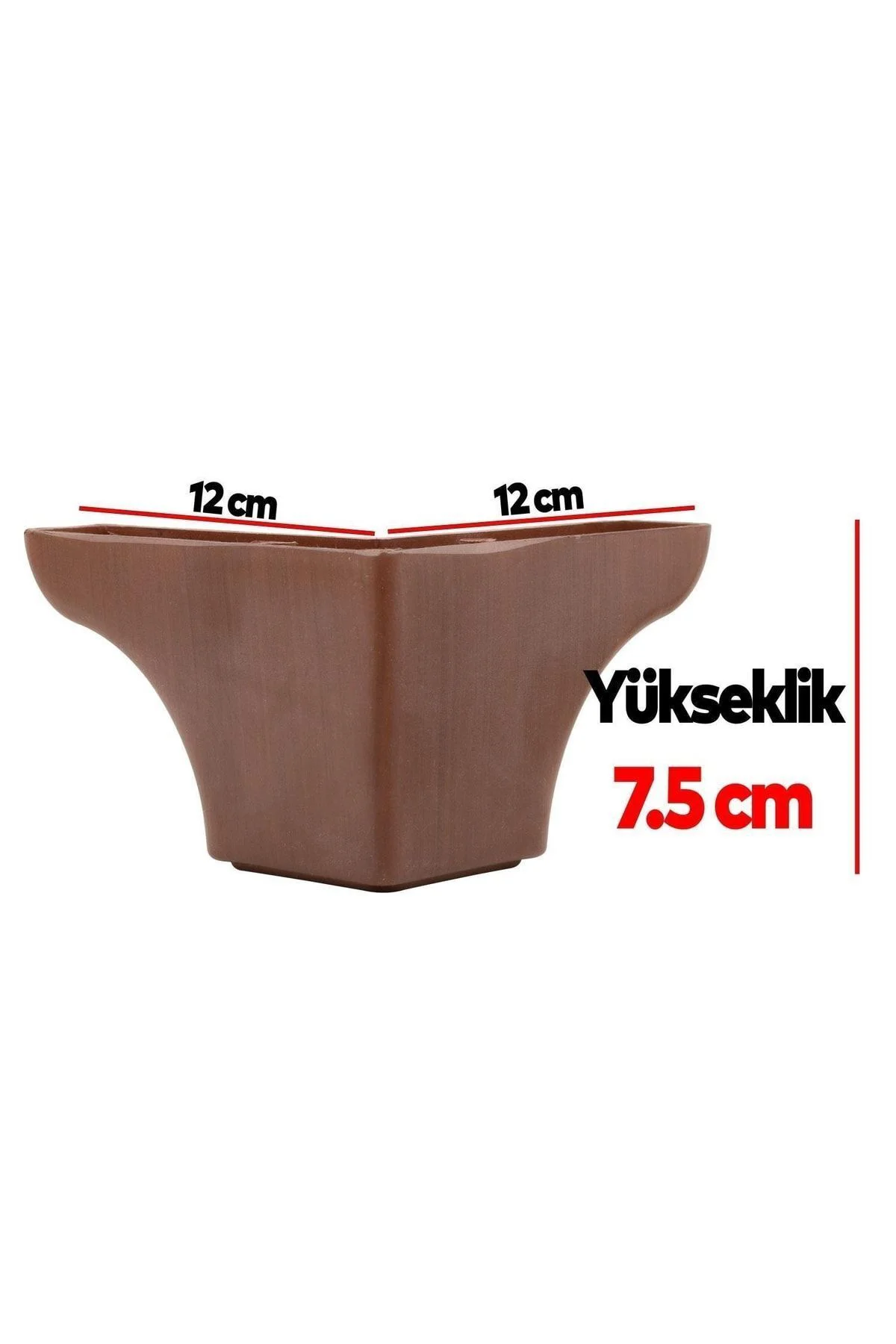 Lüks Mobilya Kanepe Sehpa Puf Koltuk Ayağı 7.5 Cm Kahverengi Ahşap Desenli Baza Ayak 4 ADET FİYATIDIR