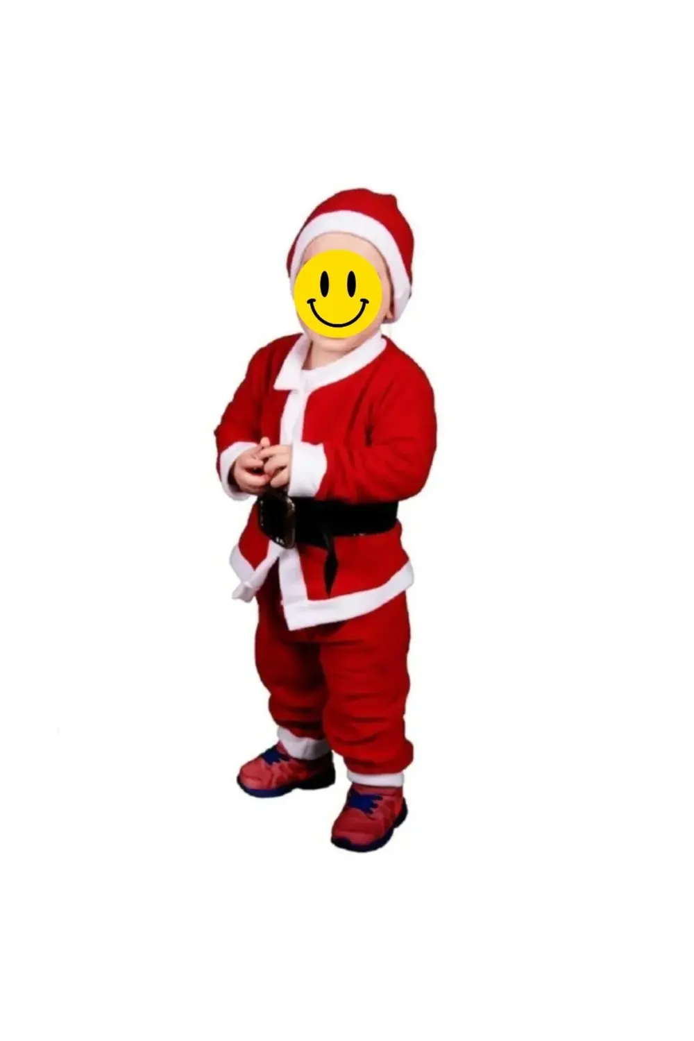 Lüks Noel Baba Çocuk Kostümü 4 Parça