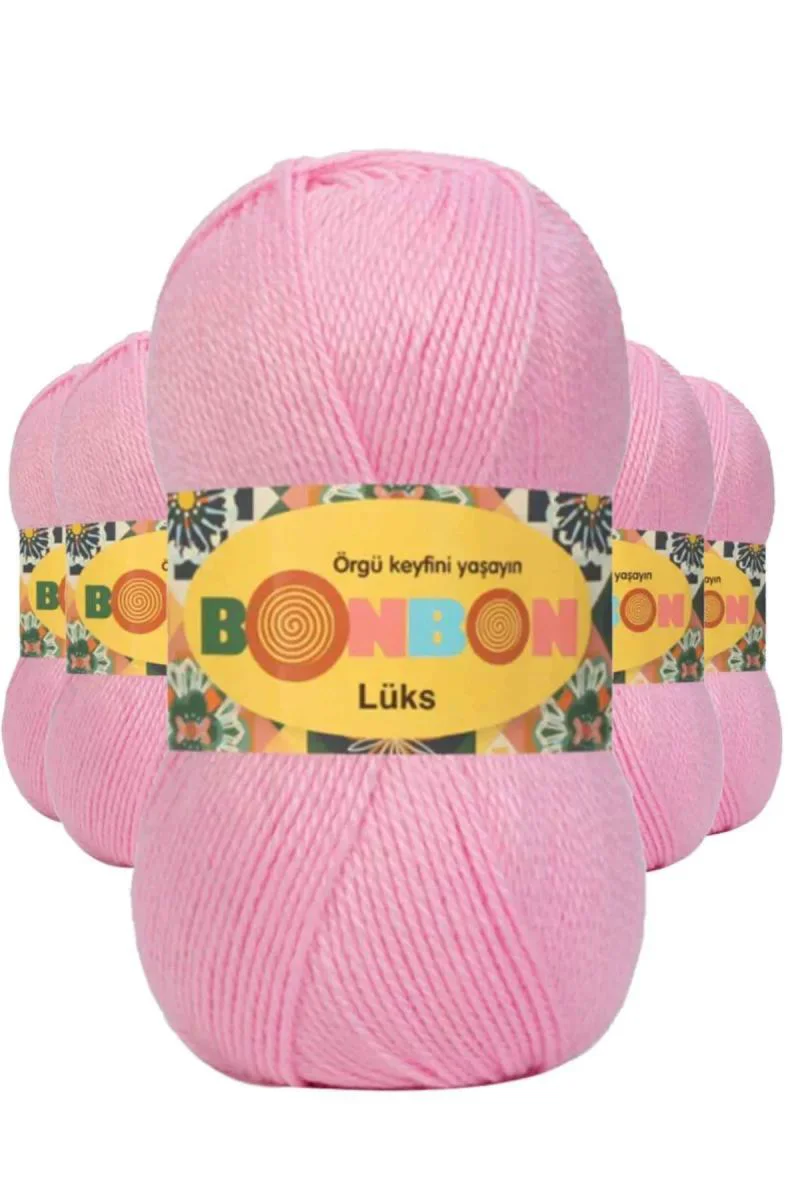 Lüks Patik İpi Yünü Pamuk Şekeri 5'li Paket - %100 Akrilik, 240m Metraj, Bonbon Mudanis