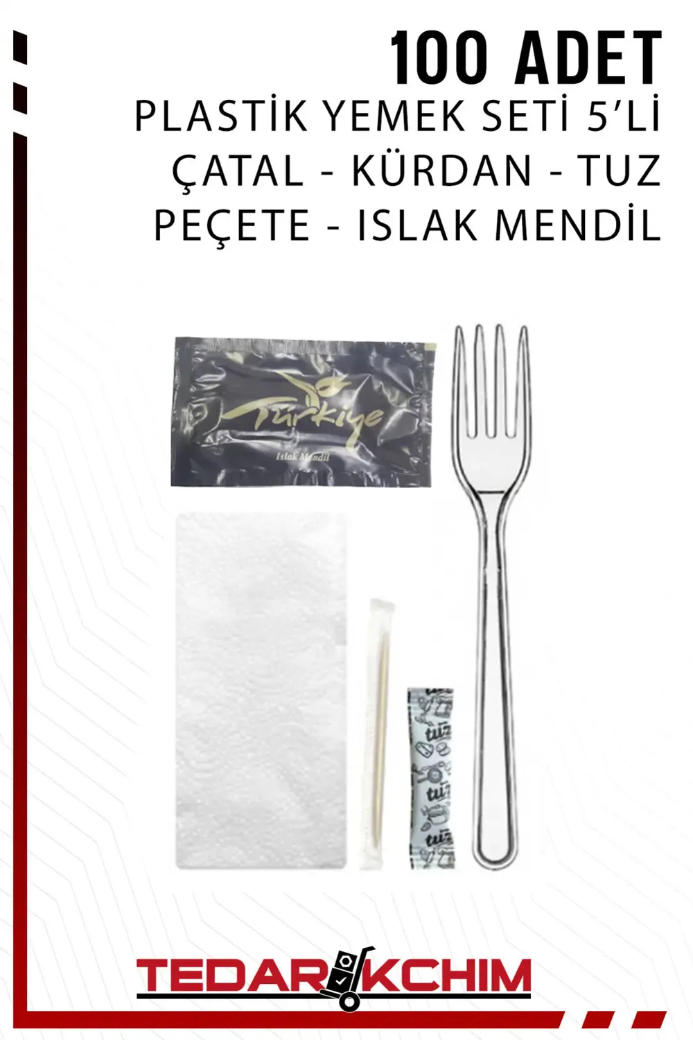 Lüks Plastik Yemek Seti Tek Kullanımlık Piknik Seti 5'li Kullan A