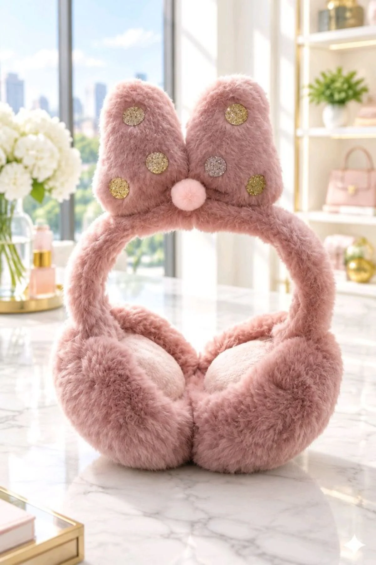 Lüks Renkli Figürlü Peluş Kulaklık Lüks Renkli Figürlü Peluş Kulaklık