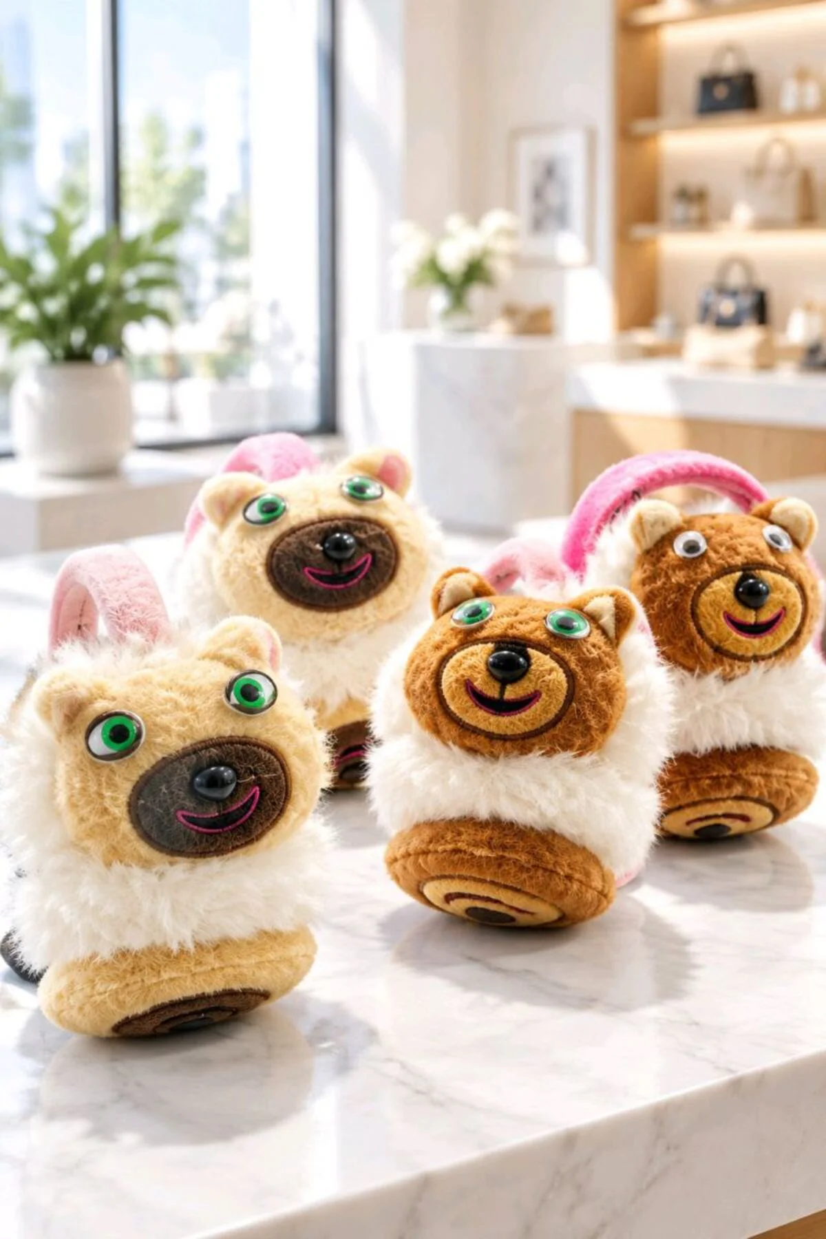 Lüks Renkli Figürlü Peluş Kulaklık