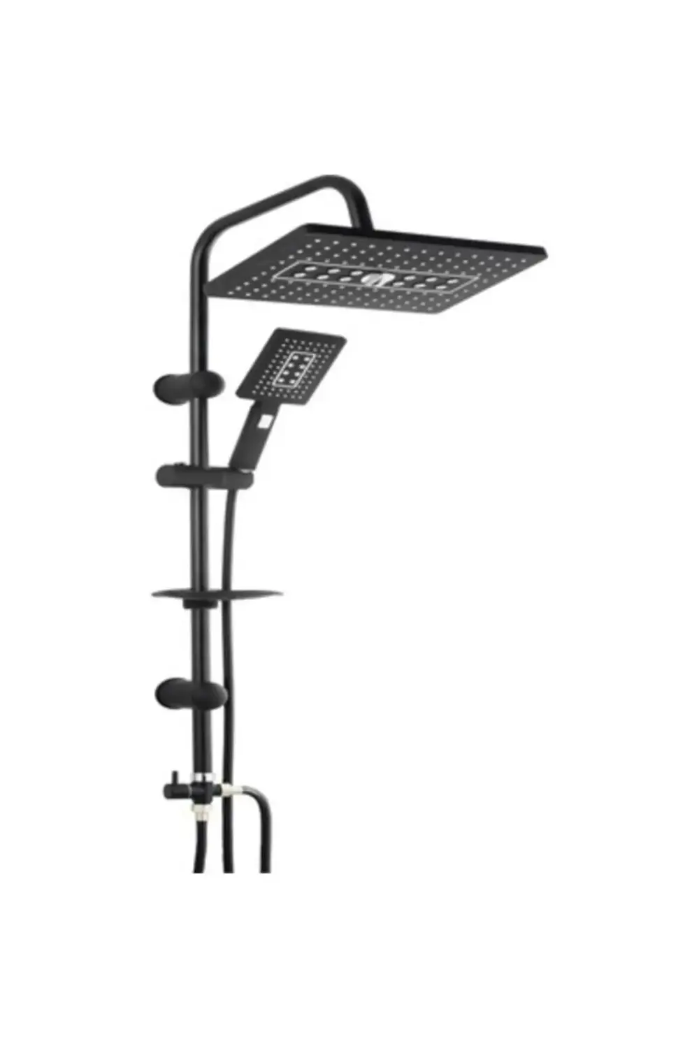 Lüks Robot Duş Seti Mat Siyah Dikdörtgen | Çok Fonksiyonlu Yağmur