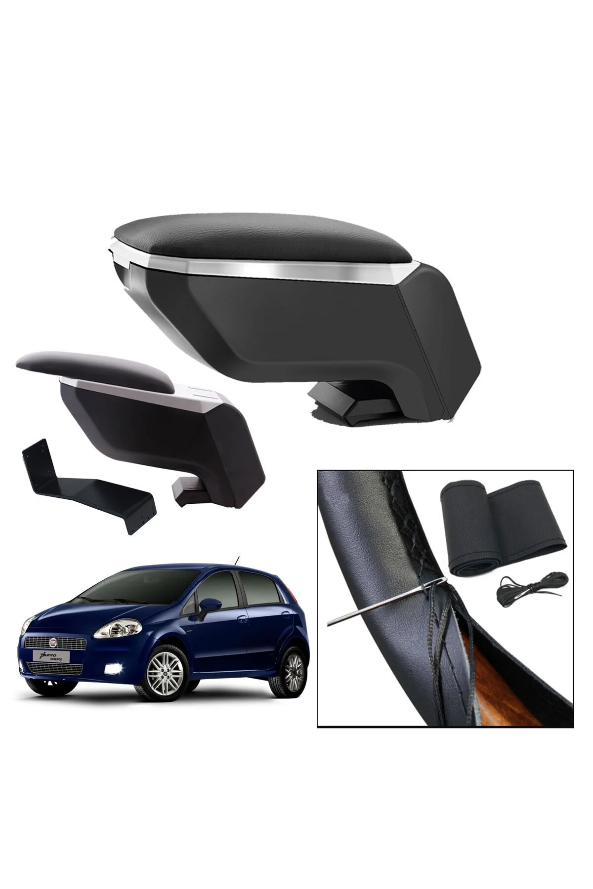 Lüks Set Fiat Grande Punto 2005 Delmesiz Çelik Ayaklı Gri-Siyah K