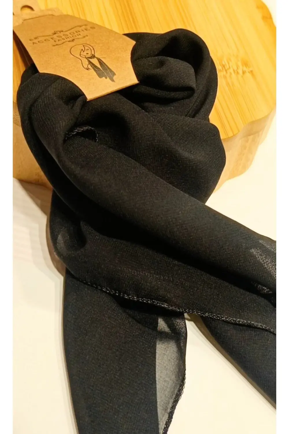 Lüks Siyah Gösterişli Saç Flar Bandana