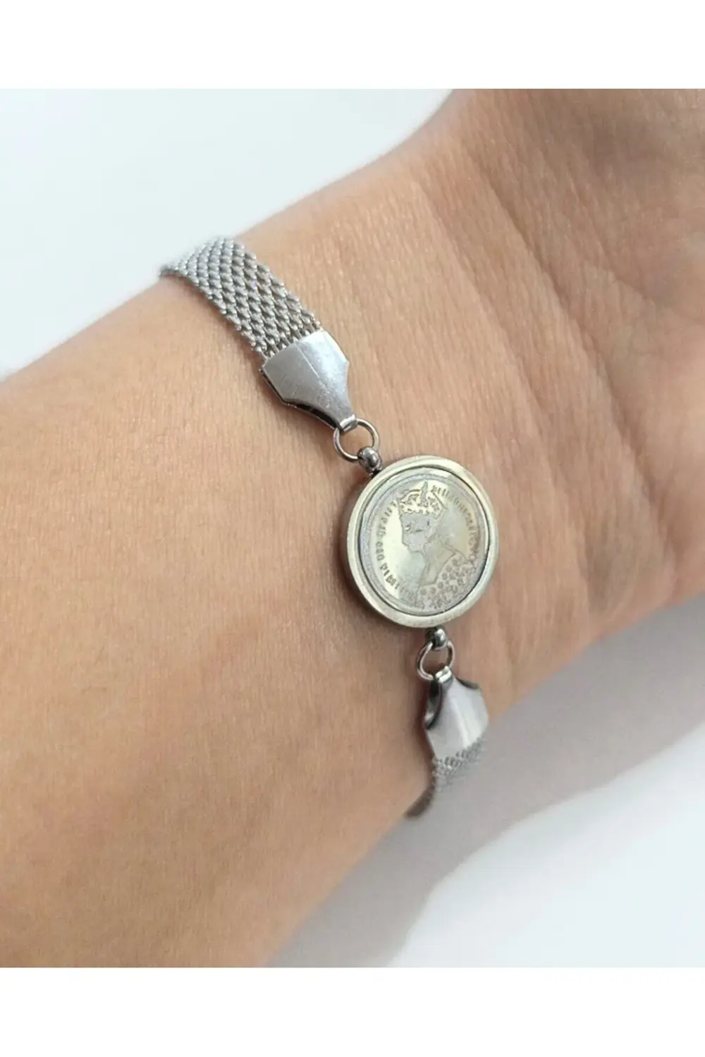 Lüks Spor Gösterişli Figürlü Gümüş Renk Bileklik