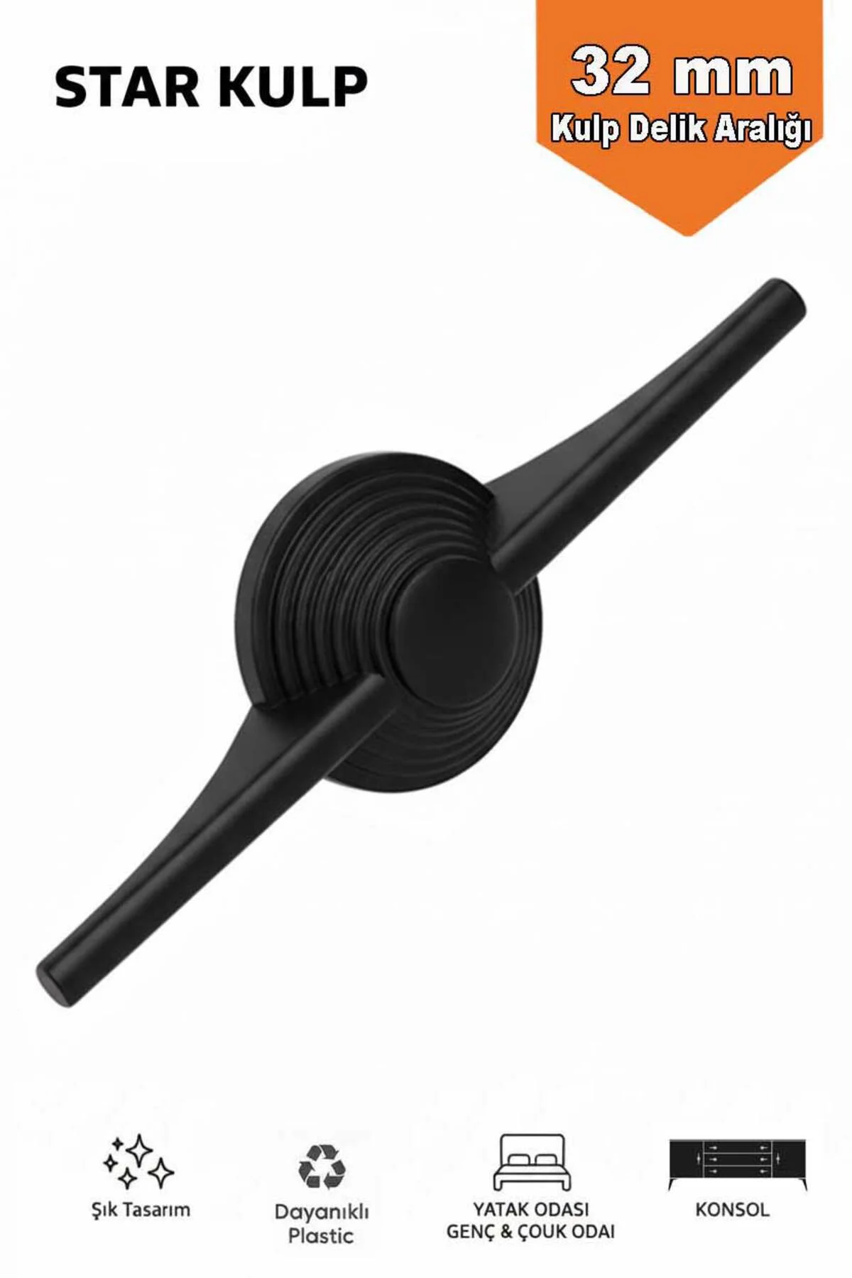 LÜKS STAR KULP (32mm) 8 Adet Mobilya,Yatak Odası, TV ünitesi,Çocu