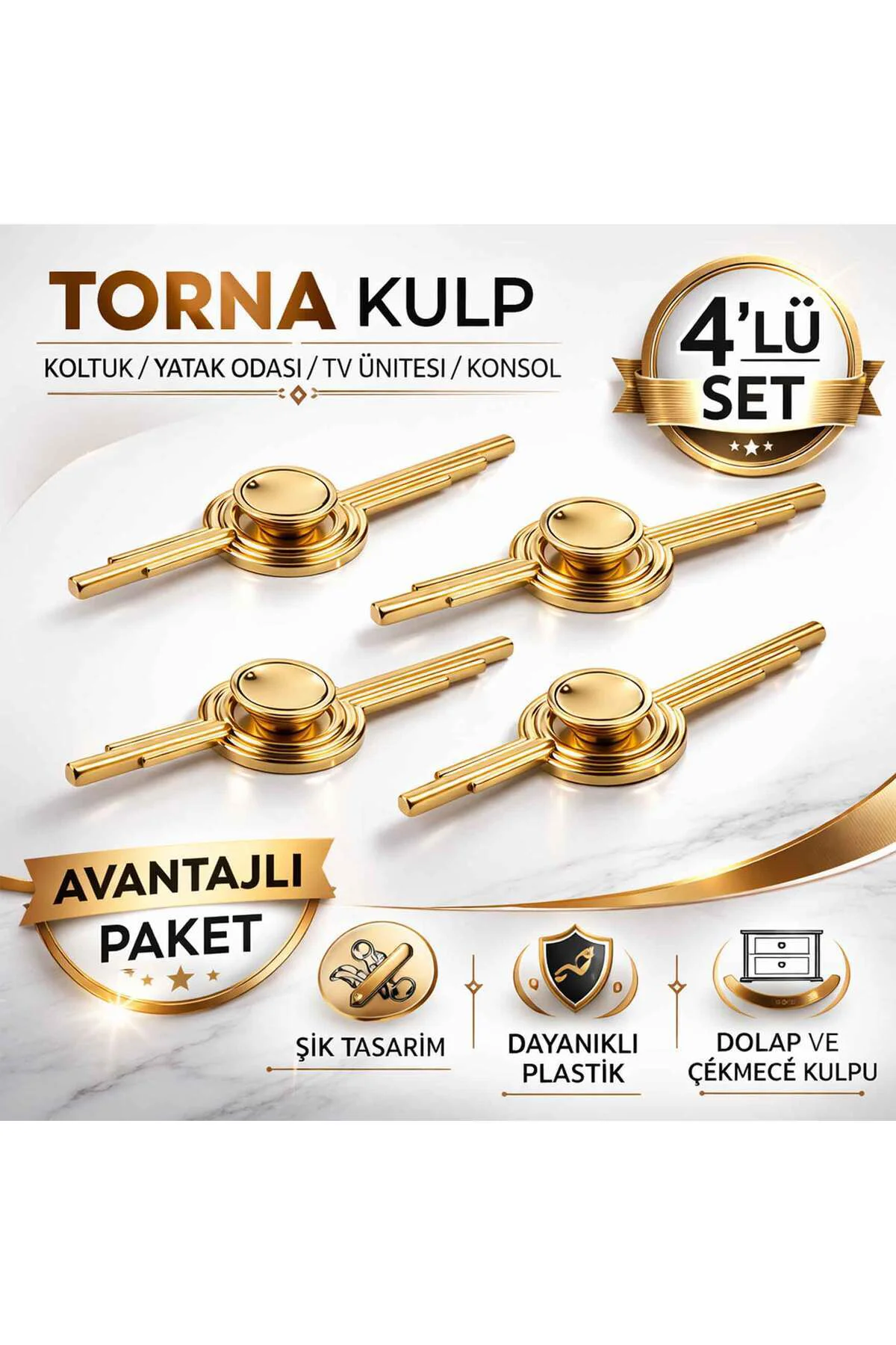 Lüks Torna Modern Mobilya Kulpu 4 Adet Dolap Çekmece Konsol Tv Ün Lüks Torna Modern Mobilya Kulpu 4 Adet Dolap Çekmece Konsol Tv Ün
