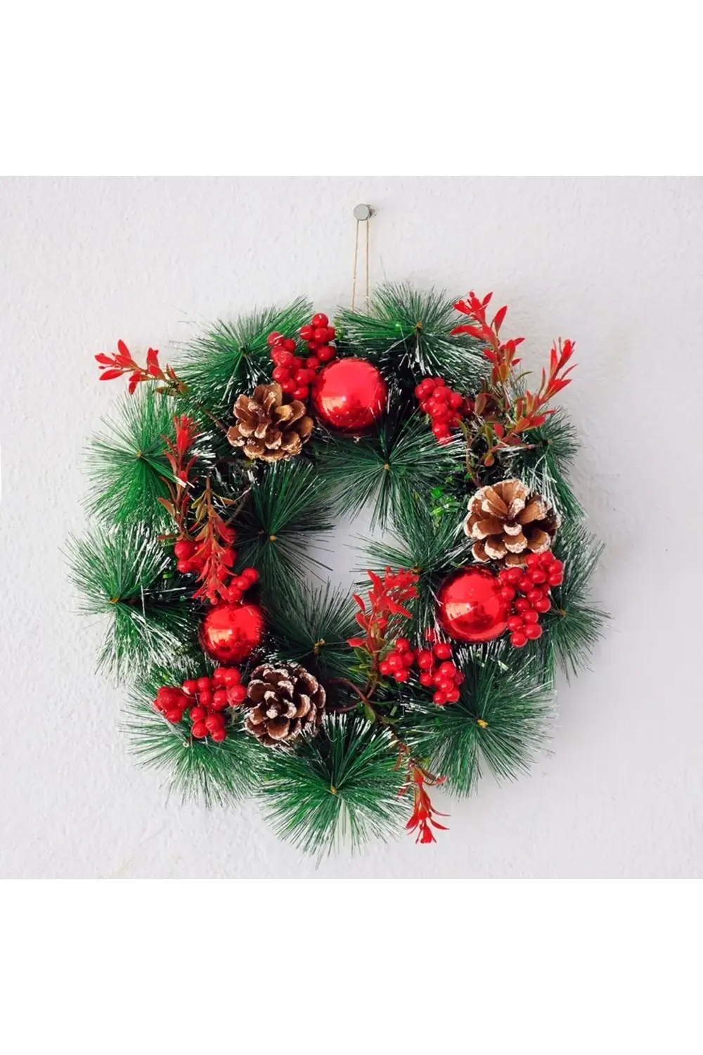 Lüks Yılbaşı Kapı Çelenk Süs 25cm