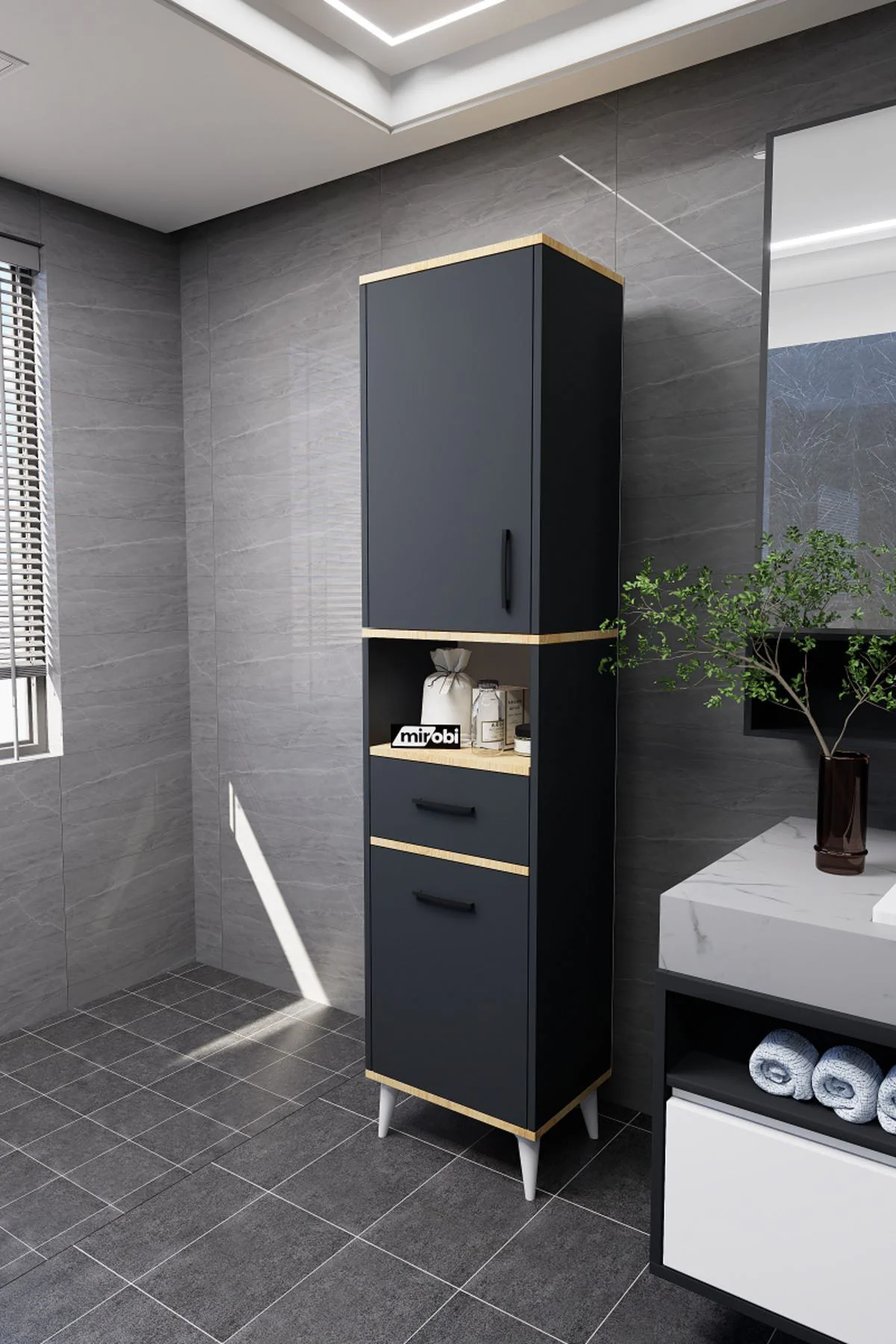 Lula Çok Amaçlı Dolap Banyo Dolabı Kirli Çamaşır Sepeti Dolabı An