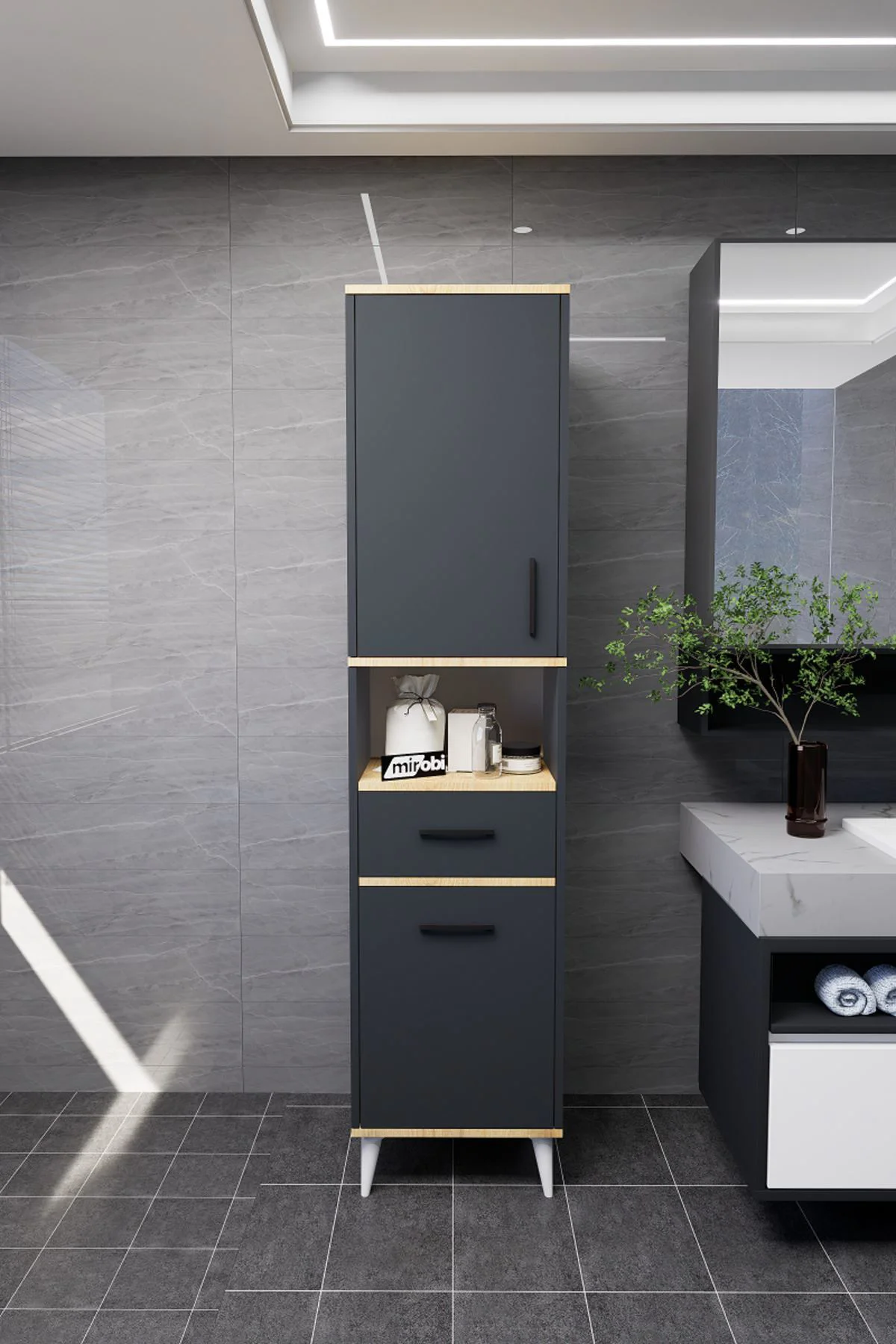 Lula Çok Amaçlı Dolap Banyo Dolabı Kirli Çamaşır Sepeti Dolabı An