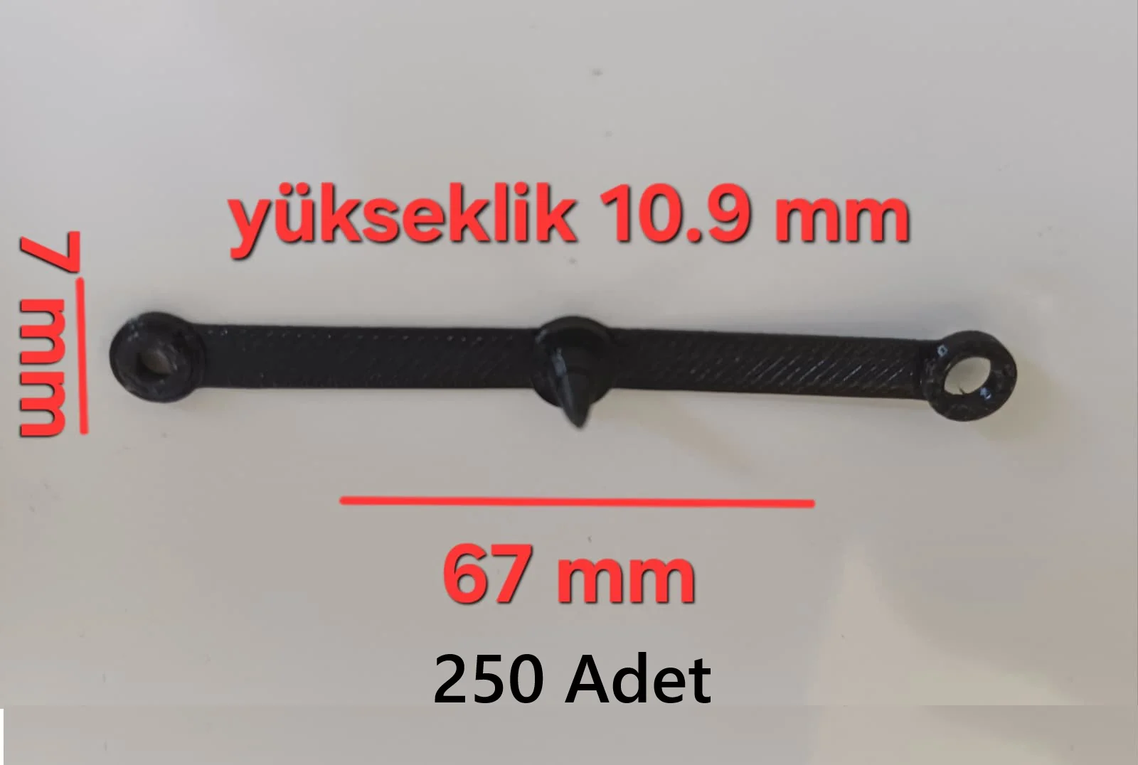 LuLuYeN Siyah 250 Adet Plastik Kilit Klips 67mm Güvenlik Etiket T
