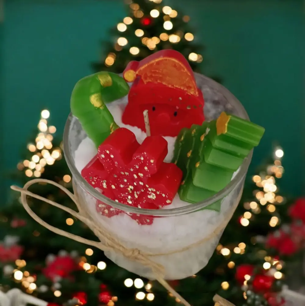 Luluyen Yılbaşı konseptli  bardak mum