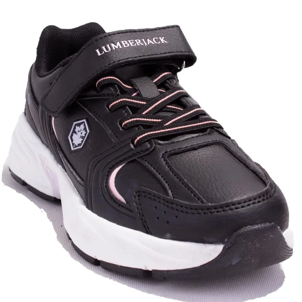 Lumberjack Pol Pu Siyah Pembe Ortopedik Günlük Kız Çocuk Spor Aya
